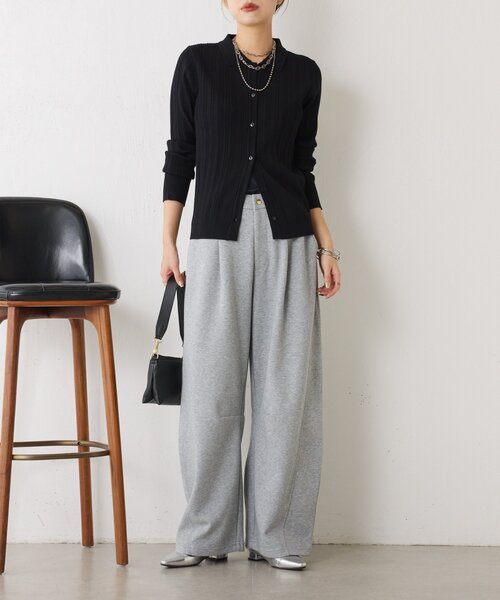 Jena espace merveilleux（ジェナ　エスパスメルヴェイユ）の「【ZOZOTOWN限定】ポロニットカーディガン（ニット/セーター・レディース・グレー/パープル/ブラック・FREE）」の4枚目の写真