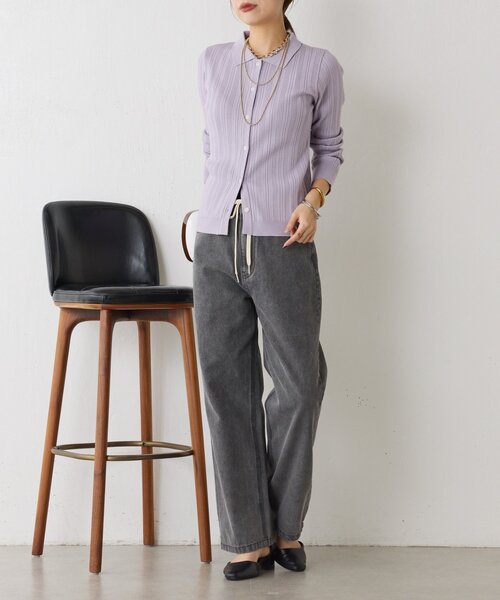 Jena espace merveilleux（ジェナ　エスパスメルヴェイユ）の「【ZOZOTOWN限定】ポロニットカーディガン（ニット/セーター・レディース・グレー/パープル/ブラック・FREE）」の21枚目の写真