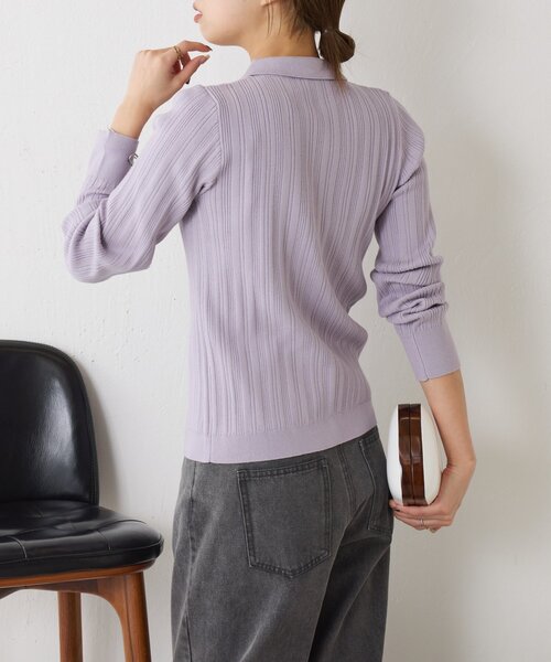 Jena espace merveilleux（ジェナ　エスパスメルヴェイユ）の「【ZOZOTOWN限定】ポロニットカーディガン（ニット/セーター・レディース・グレー/パープル/ブラック・FREE）」の16枚目の写真