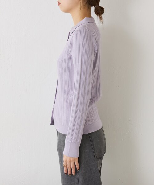 Jena espace merveilleux（ジェナ　エスパスメルヴェイユ）の「【ZOZOTOWN限定】ポロニットカーディガン（ニット/セーター・レディース・グレー/パープル/ブラック・FREE）」の13枚目の写真