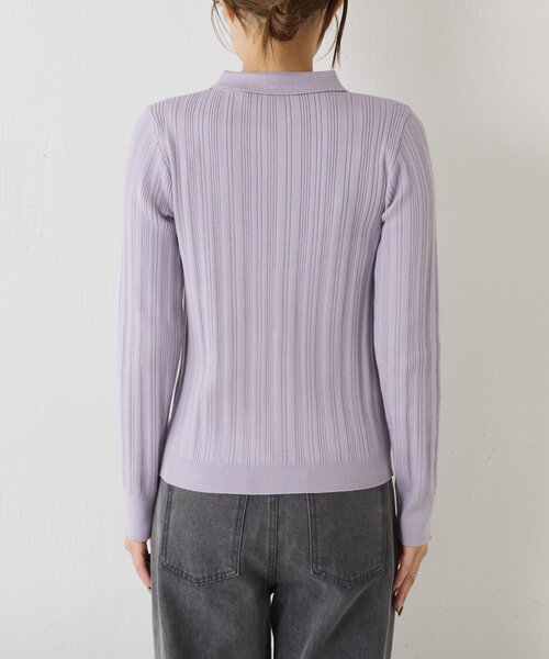 Jena espace merveilleux（ジェナ　エスパスメルヴェイユ）の「【ZOZOTOWN限定】ポロニットカーディガン（ニット/セーター・レディース・グレー/パープル/ブラック・FREE）」の12枚目の写真