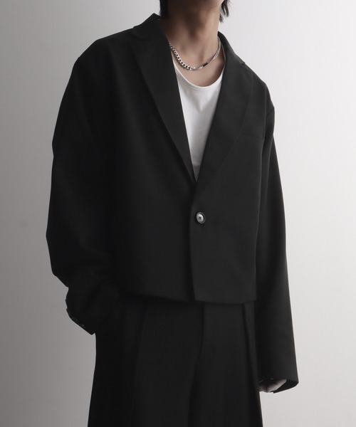 welise(ウェライズ)の「【welise-TSUKUROI-】WOOL MIX 540gTR 1B Short Tailored Jacket/ショートシングルテーラードジャケット(テーラードジャケット・メンズ・ブラック/オフホワイト・S/M/L)」の14枚目の写真