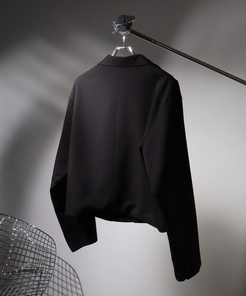 welise(ウェライズ)の「【welise-TSUKUROI-】WOOL MIX 540gTR 1B Short Tailored Jacket/ショートシングルテーラードジャケット(テーラードジャケット・メンズ・ブラック/オフホワイト・S/M/L)」の6枚目の写真