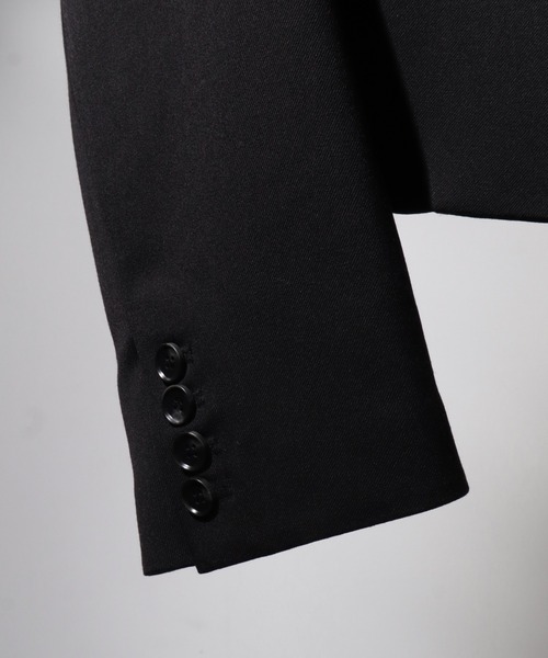 welise(ウェライズ)の「【welise-TSUKUROI-】WOOL MIX 540gTR 1B Short Tailored Jacket/ショートシングルテーラードジャケット(テーラードジャケット・メンズ・ブラック/オフホワイト・S/M/L)」の10枚目の写真