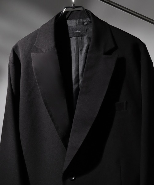welise(ウェライズ)の「【welise-TSUKUROI-】WOOL MIX 540gTR 1B Short Tailored Jacket/ショートシングルテーラードジャケット(テーラードジャケット・メンズ・ブラック/オフホワイト・S/M/L)」の7枚目の写真