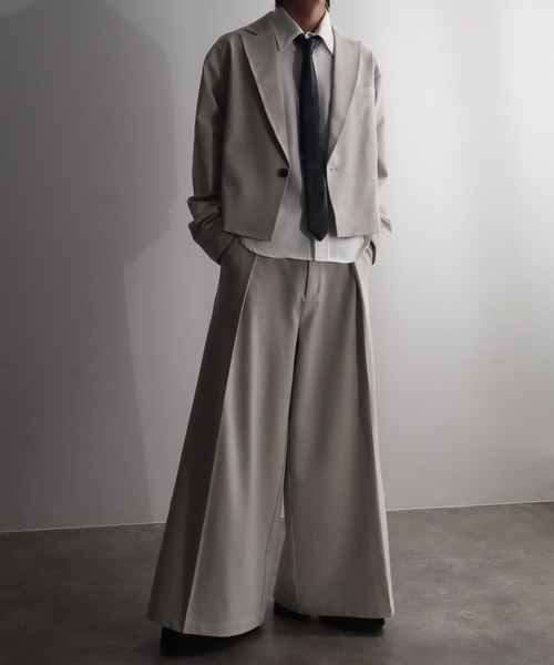 welise(ウェライズ)の「【welise-TSUKUROI-】WOOL MIX 540gTR 1B Short Tailored Jacket/ショートシングルテーラードジャケット(テーラードジャケット・メンズ・ブラック/オフホワイト・S/M/L)」の3枚目の写真
