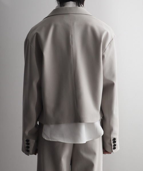 welise(ウェライズ)の「【welise-TSUKUROI-】WOOL MIX 540gTR 1B Short Tailored Jacket/ショートシングルテーラードジャケット(テーラードジャケット・メンズ・ブラック/オフホワイト・S/M/L)」の5枚目の写真