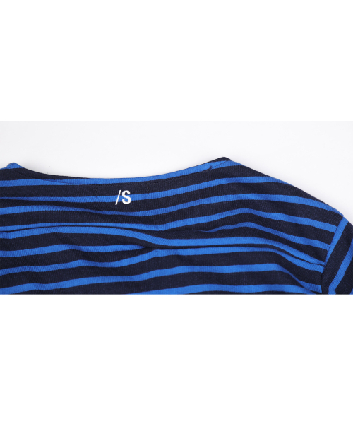 Monkey Flower(モンキーフラワー)の「ワイドシャツ袖ストライプ長袖Tシャツ/SF7WTS02F BLUE(Tシャツ/カットソー・レディース・その他・FREE)」の3枚目の写真