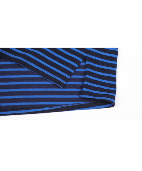 Monkey Flower(モンキーフラワー)の「ワイドシャツ袖ストライプ長袖Tシャツ/SF7WTS02F BLUE(Tシャツ/カットソー・レディース・その他・FREE)」の2枚目の写真