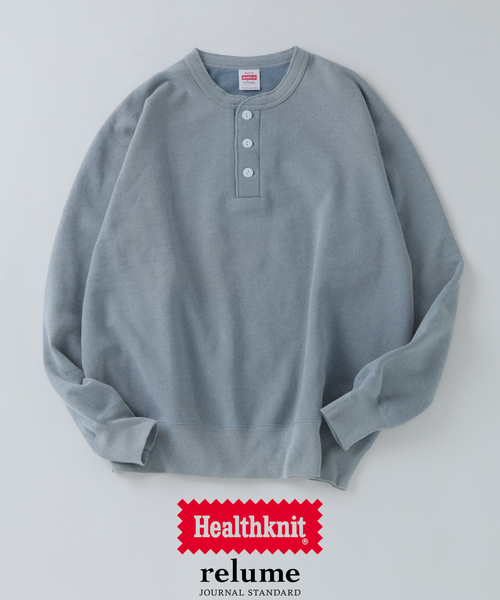 Healthknit(ヘルスニット)の「Healthknit / ヘルスニット 別注 ヴィンテージ ヘンリーネック スウェット(スウェット・メンズ・ピンク/モスグリーン/ボルドー/ブラック系その他/コバルトブルー・MEDIUM/LARGE)」の4枚目の写真