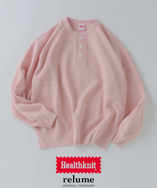 Healthknit(ヘルスニット)の「Healthknit / ヘルスニット 別注 ヴィンテージ ヘンリーネック スウェット(スウェット・メンズ・ピンク/モスグリーン/ボルドー/ブラック系その他/コバルトブルー・MEDIUM/LARGE)」の1枚目の写真