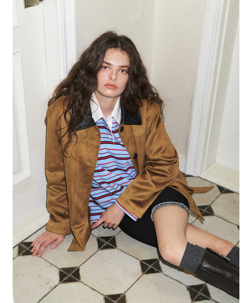 ETMON(エトモン)の「Belted Collar Suede Jacket Camel(Tシャツ/カットソー・レディース・その他・FREE)」の2枚目の写真