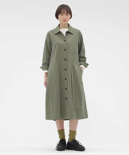 MHL.(エムエイチエル)の「COTTON CUPRA PLAINWEAVE DRESS(ワンピース・レディース・ブラウン系その他2/グリーン系その他7・2/1)」の2枚目の写真