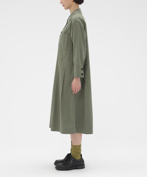 MHL.(エムエイチエル)の「COTTON CUPRA PLAINWEAVE DRESS(ワンピース・レディース・ブラウン系その他2/グリーン系その他7・2/1)」の3枚目の写真