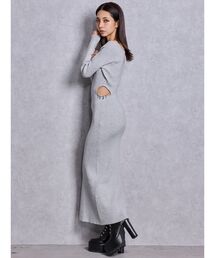 GYDA | GYDA chain SIDE OPENロングフレアニットワンピース(ワンピース)