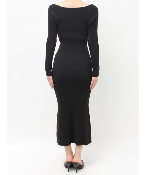 GYDA(ジェイダ)の「GYDA chain SIDE OPENロングフレアニットワンピース(ワンピース・レディース・ブラック/グレー・FREE)」の14枚目の写真