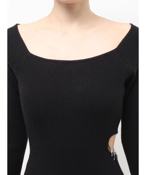 GYDA(ジェイダ)の「GYDA chain SIDE OPENロングフレアニットワンピース(ワンピース・レディース・ブラック/グレー・FREE)」の15枚目の写真