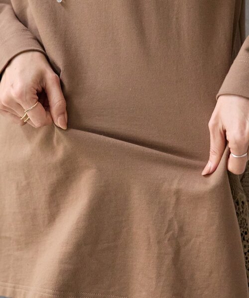 BEARDSLEY（ビアズリー）の「コットンレースカットソー（Tシャツ/カットソー・レディース・モカ/ブラック・FREE）」の15枚目の写真