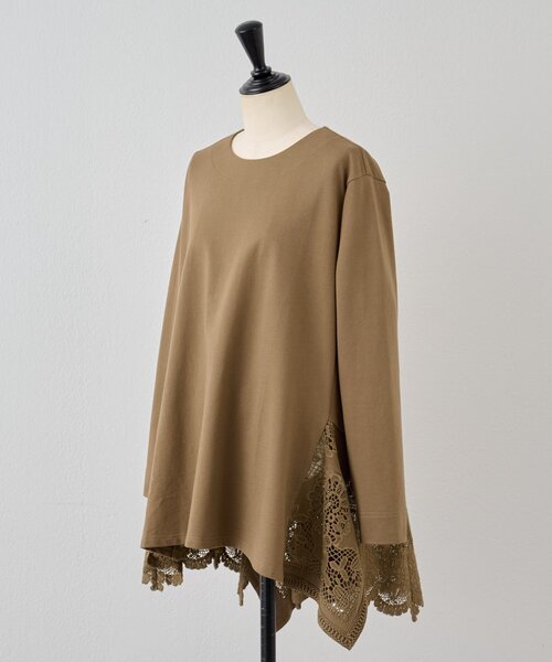 BEARDSLEY（ビアズリー）の「コットンレースカットソー（Tシャツ/カットソー・レディース・モカ/ブラック・FREE）」の18枚目の写真