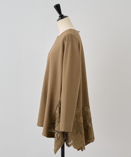 BEARDSLEY（ビアズリー）の「コットンレースカットソー（Tシャツ/カットソー・レディース・モカ/ブラック・FREE）」の19枚目の写真