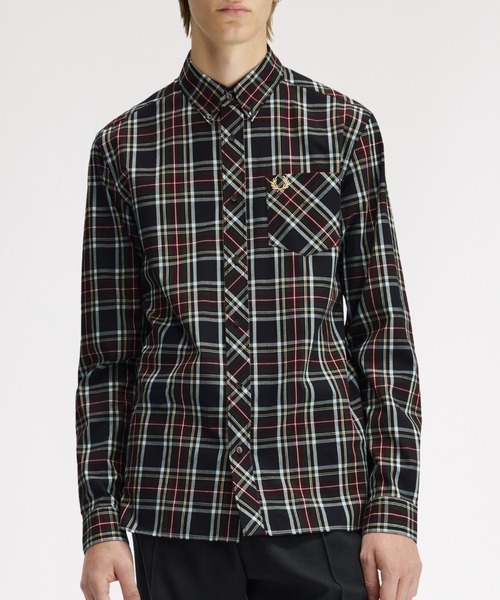 FRED PERRY（フレッドペリー）の「Classic Tartan Shirt／クラシックタータンチェックシャツ（シャツ/ブラウス・メンズ・ブラック/ライトブルー・S/M/L）」の3枚目の写真