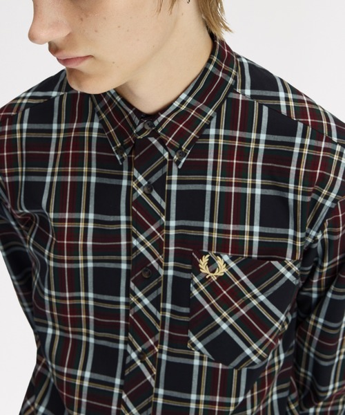 FRED PERRY（フレッドペリー）の「Classic Tartan Shirt／クラシックタータンチェックシャツ（シャツ/ブラウス・メンズ・ブラック/ライトブルー・S/M/L）」の4枚目の写真