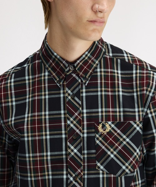 FRED PERRY（フレッドペリー）の「Classic Tartan Shirt／クラシックタータンチェックシャツ（シャツ/ブラウス・メンズ・ブラック/ライトブルー・S/M/L）」の5枚目の写真
