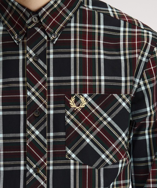 FRED PERRY（フレッドペリー）の「Classic Tartan Shirt／クラシックタータンチェックシャツ（シャツ/ブラウス・メンズ・ブラック/ライトブルー・S/M/L）」の7枚目の写真