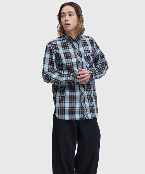FRED PERRY（フレッドペリー）の「Classic Tartan Shirt／クラシックタータンチェックシャツ（シャツ/ブラウス・メンズ・ブラック/ライトブルー・S/M/L）」の20枚目の写真
