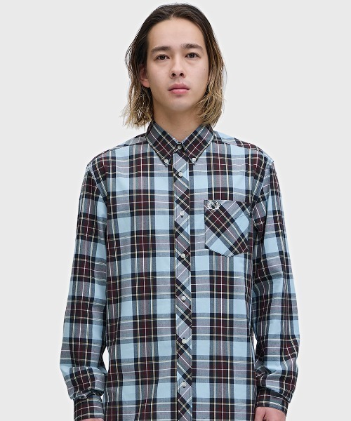 FRED PERRY（フレッドペリー）の「Classic Tartan Shirt／クラシックタータンチェックシャツ（シャツ/ブラウス・メンズ・ブラック/ライトブルー・S/M/L）」の22枚目の写真
