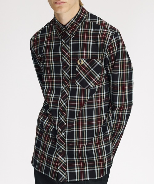 FRED PERRY（フレッドペリー）の「Classic Tartan Shirt／クラシックタータンチェックシャツ（シャツ/ブラウス・メンズ・ブラック/ライトブルー・S/M/L）」の19枚目の写真