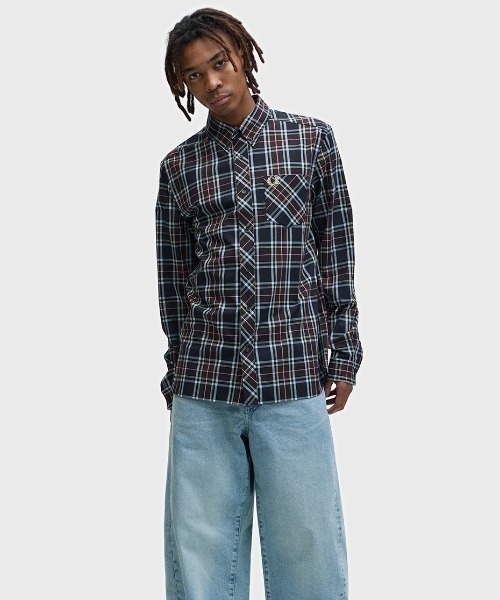 FRED PERRY（フレッドペリー）の「Classic Tartan Shirt／クラシックタータンチェックシャツ（シャツ/ブラウス・メンズ・ブラック/ライトブルー・S/M/L）」の15枚目の写真