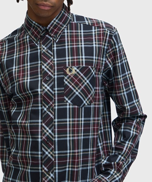 FRED PERRY（フレッドペリー）の「Classic Tartan Shirt／クラシックタータンチェックシャツ（シャツ/ブラウス・メンズ・ブラック/ライトブルー・S/M/L）」の16枚目の写真