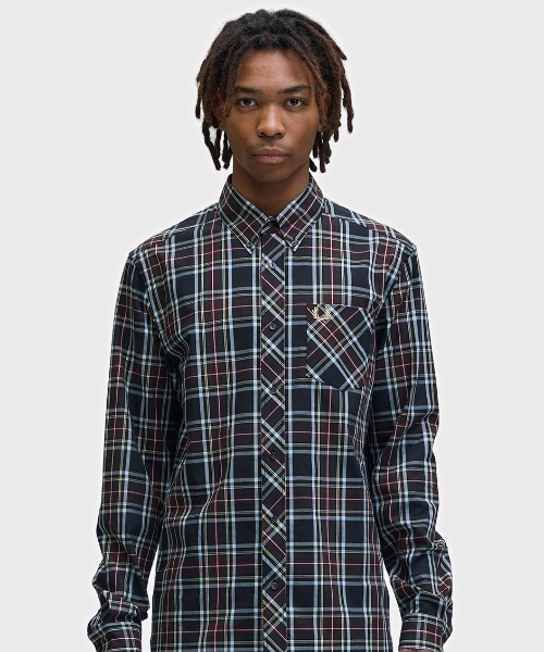 FRED PERRY（フレッドペリー）の「Classic Tartan Shirt／クラシックタータンチェックシャツ（シャツ/ブラウス・メンズ・ブラック/ライトブルー・S/M/L）」の17枚目の写真