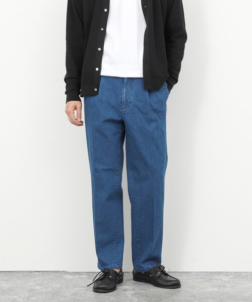 NOLLEY’S(ノーリーズ)の「デニムストレッチ ワイドジャスト丈PT 26SS(デニムパンツ・メンズ・ブルー/ホワイト・S/M/L/XL)」の5枚目の写真