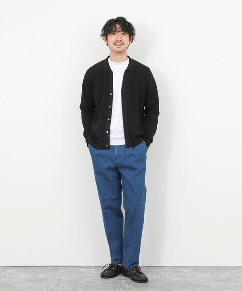 NOLLEY’S(ノーリーズ)の「デニムストレッチ ワイドジャスト丈PT 26SS(デニムパンツ・メンズ・ブルー/ホワイト・S/M/L/XL)」の6枚目の写真