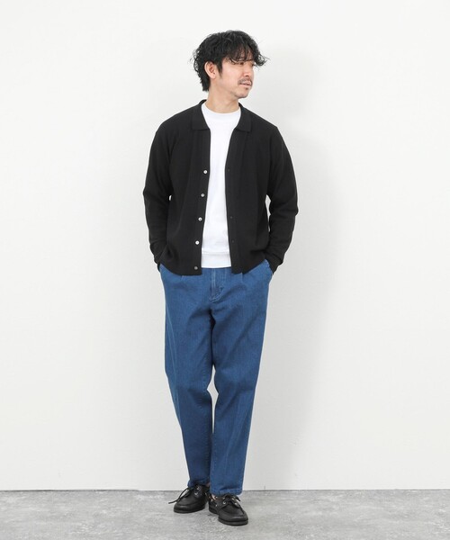 NOLLEY’S(ノーリーズ)の「デニムストレッチ ワイドジャスト丈PT 26SS(デニムパンツ・メンズ・ブルー/ホワイト・S/M/L/XL)」の7枚目の写真