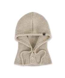 ULUK（ユルク）の「ルシダ ブラックラベル ボタン ストリング ウール バラクラバ_Beige（ニットキャップ/ビーニー）」
