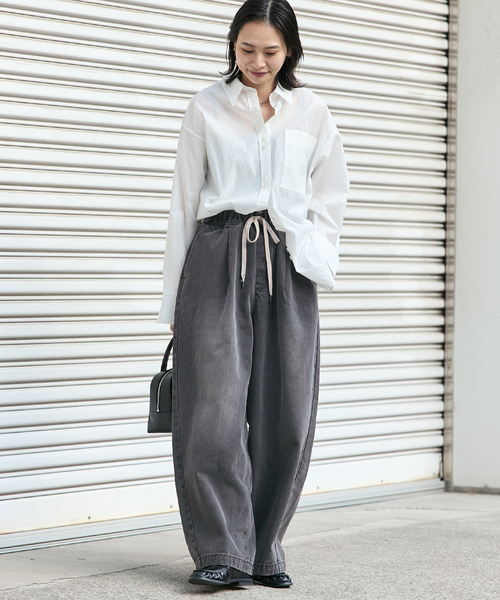 JOURNAL STANDARD(ジャーナルスタンダード)の「《追加》イージーデニムワイドパンツ(デニムパンツ・レディース・ブラック系その他/ブルー・36/38)」の6枚目の写真