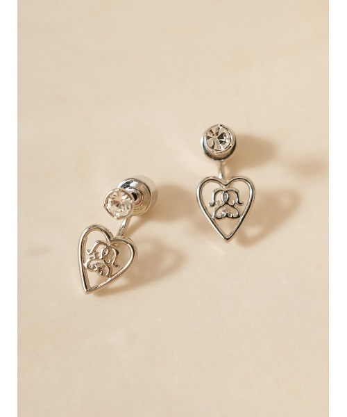 SNIDEL（スナイデル）の「ハートキャッチストーンピアス（ピアス（両耳用）・レディース・シルバー/ゴールド・F）」の2枚目の写真