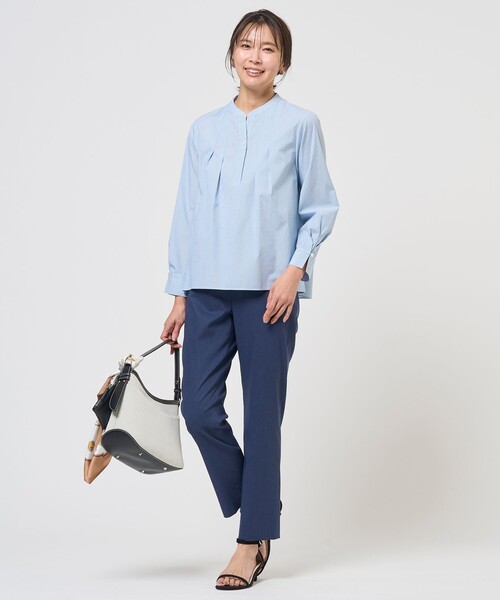 J.PRESS(ジェイプレス)の「【WEB限定カラーあり】コンパクトエステネージュ スキッパー ブラウス(シャツ/ブラウス・レディース・ブラウン系3/ネイビー系3/サックスブルー系2/サックスブルー系1/ピンク系1・T13/T15)」の14枚目の写真