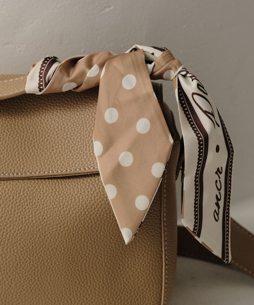ZAKKA-BOX（ザッカボックス）の「ドット柄リボンスカーフ（バンダナ/スカーフ・レディース・アイボリー/ブラック/ベージュ・FREE）」の3枚目の写真