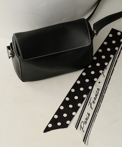 ZAKKA-BOX（ザッカボックス）の「ドット柄リボンスカーフ（バンダナ/スカーフ・レディース・アイボリー/ブラック/ベージュ・FREE）」の16枚目の写真