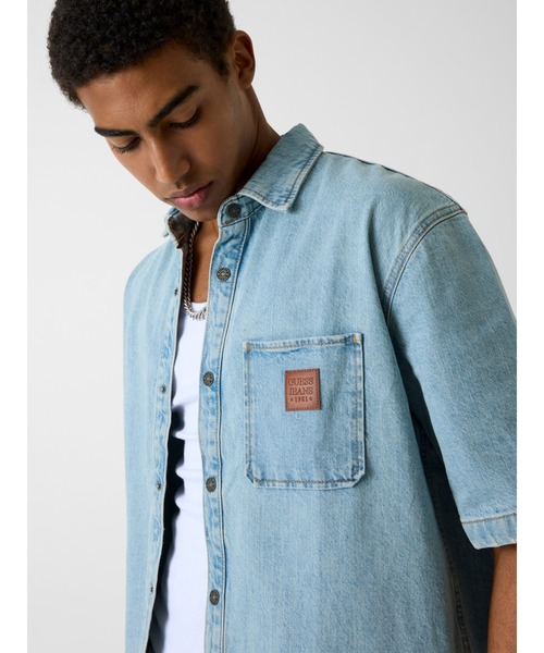 GUESS JEANS Oversize Crop Short Sleeves Shirt 半袖シャツ | GUESS