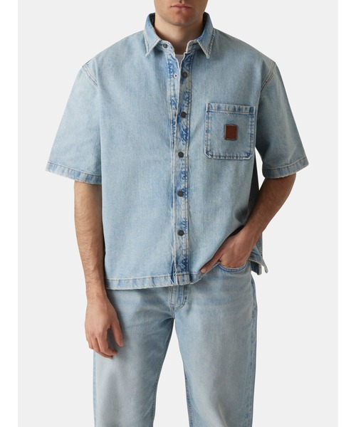 GUESS JEANS Oversize Crop Short Sleeves Shirt 半袖シャツ | GUESS