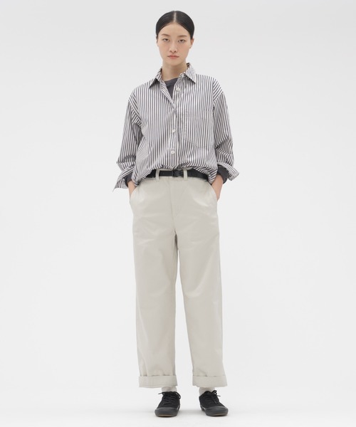 MHL.（エムエイチエル）の「VINTAGE COMPACT COTTON STRIPE（シャツ/ブラウス・レディース・ブルー・2/1）」の2枚目の写真