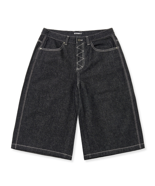 DENIM BERMUDA PANTS - BLACK