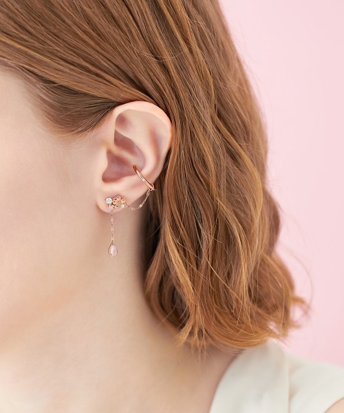 SAKURA Collction】シルバー ピアス＆イヤーカフセット（イヤーカフ
