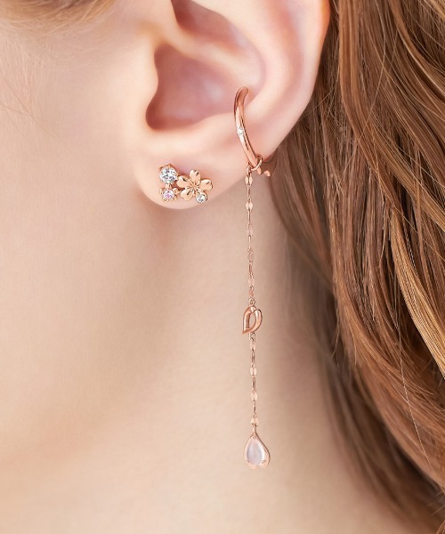 SAKURA Collction】シルバー ピアス＆イヤーカフセット（イヤーカフ