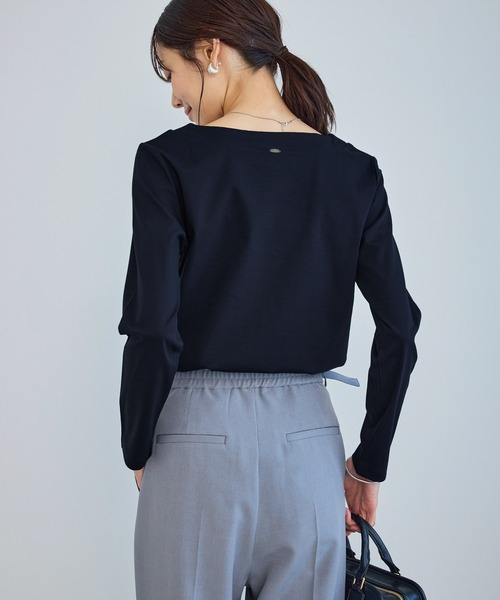 ROPE' PICNIC（ロペピクニック）の「60シルケットボートネックジャケットインナー（Tシャツ/カットソー・レディース・ネイビー/ホワイト・L/M）」の18枚目の写真